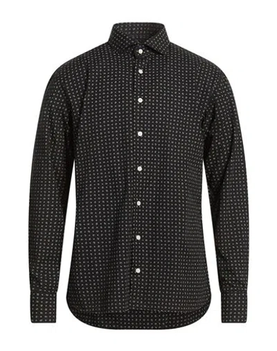 Bastoncino Man Shirt Black Size 17 Cotton