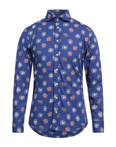 Bastoncino Man Shirt Blue Size 15 Cotton