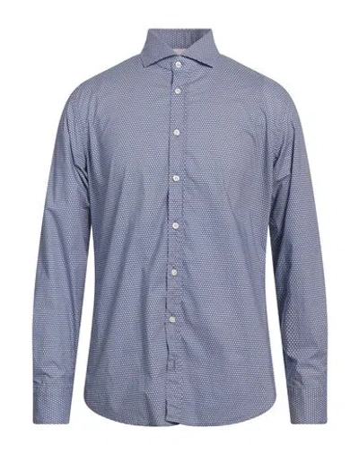 Bastoncino Man Shirt Blue Size 17 Cotton