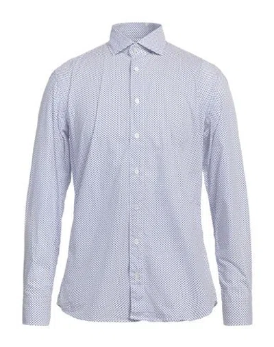 Bastoncino Man Shirt Blue Size 16 Cotton