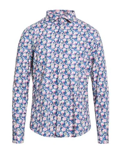 Bastoncino Man Shirt Blue Size 16 ½ Cotton In Multi