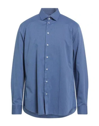 Bastoncino Man Shirt Blue Size 17 ½ Cotton