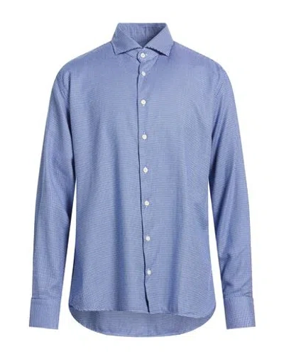 Bastoncino Man Shirt Blue Size 17 Cotton