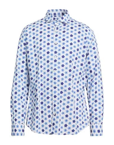 Bastoncino Man Shirt Blue Size 17 Cotton