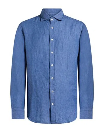 Bastoncino Man Shirt Blue Size 17 ½ Linen