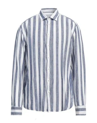 Bastoncino Man Shirt Blue Size 18 Linen
