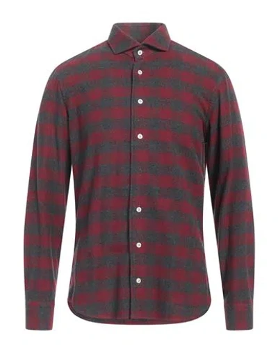 Bastoncino Man Shirt Brick Red Size 16 ½ Cotton