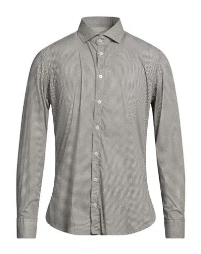 Bastoncino Man Shirt Brown Size 17 Cotton