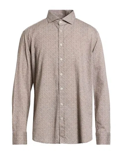 Bastoncino Man Shirt Brown Size 17 ½ Cotton
