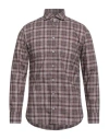 Bastoncino Man Shirt Burgundy Size 16 ½ Cotton