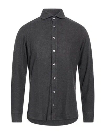 Bastoncino Man Shirt Charcoal Size 15 ½ Cotton In Gray