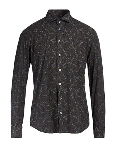 Bastoncino Man Shirt Charcoal Size 16 Cotton In Multi