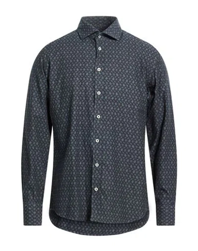 Bastoncino Man Shirt Charcoal Size 17 ½ Cotton In Gray