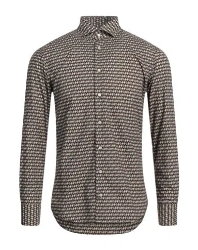 Bastoncino Man Shirt Chocolate Brown Size 15 ½ Cotton