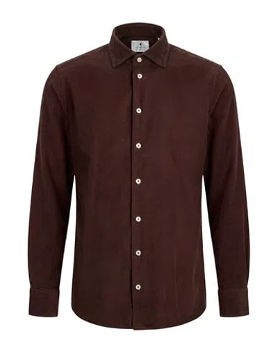 Bastoncino Man Shirt Chocolate Brown Size 15 ¾ Cotton