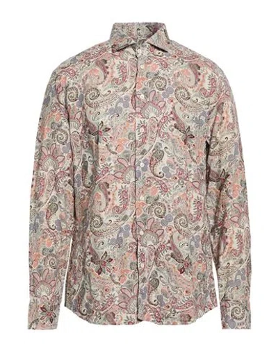 Bastoncino Man Shirt Cream Size 17 Linen In White