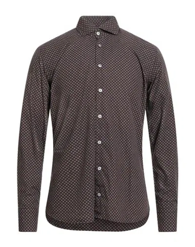 Bastoncino Man Shirt Dark Brown Size 15 ½ Cotton