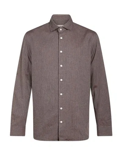 Bastoncino Man Shirt Dark Brown Size 15 ¾ Cotton