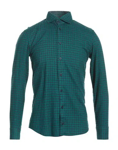 Bastoncino Man Shirt Emerald Green Size 16 ½ Cotton