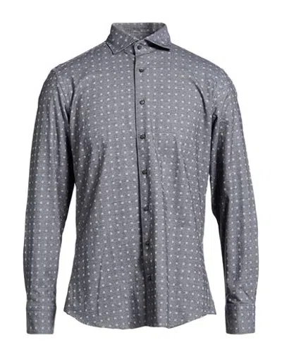 Bastoncino Man Shirt Grey Size 16 Cotton In Multi