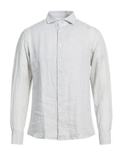 Bastoncino Man Shirt Grey Size 16 Linen In Gray