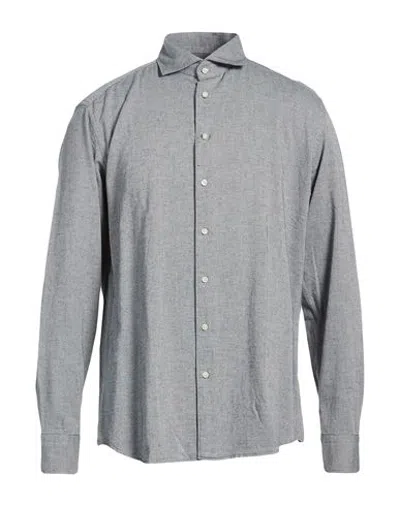 Bastoncino Man Shirt Grey Size 17 Cotton In Gray