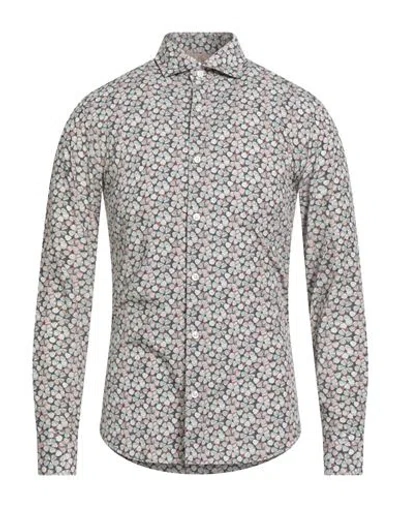 Bastoncino Man Shirt Grey Size 17 Cotton In Blue