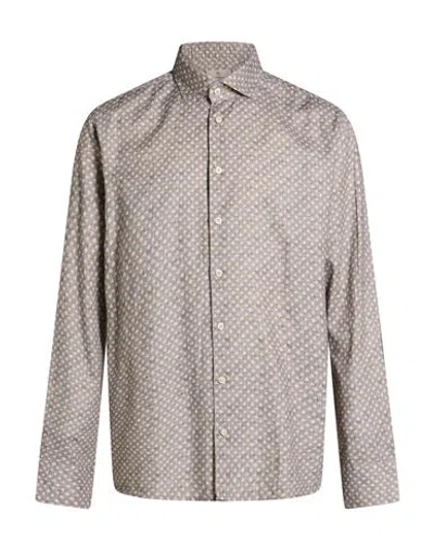Bastoncino Man Shirt Khaki Size 15 ½ Cotton In Transparent