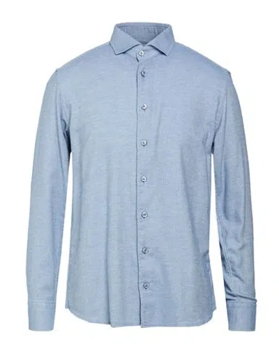 Bastoncino Man Shirt Light Blue Size 16 Cotton