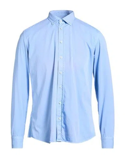 Bastoncino Man Shirt Light Blue Size 16 Cotton