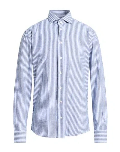 Bastoncino Man Shirt Light Blue Size 16 Linen, Cotton