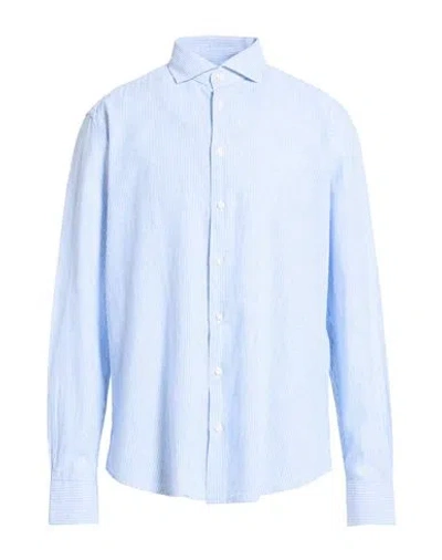 Bastoncino Man Shirt Light Blue Size 17 Linen, Cotton