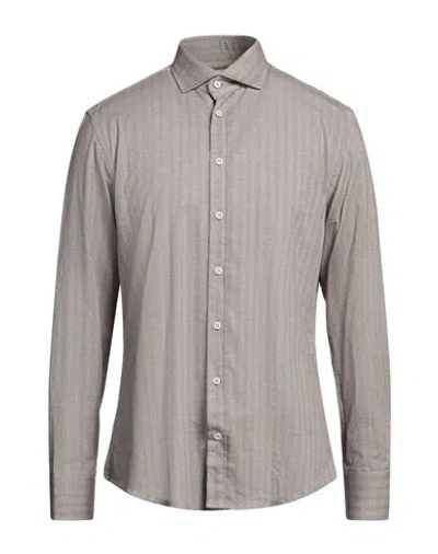 Bastoncino Man Shirt Light Brown Size 16 Cotton In Beige