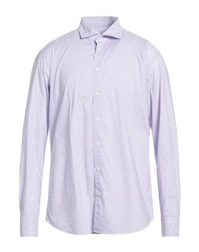Bastoncino Man Shirt Lilac Size 17 Cotton In Multi