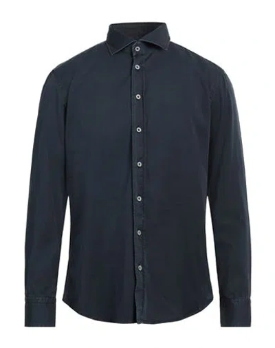 Bastoncino Man Shirt Midnight Blue Size 17 Cotton