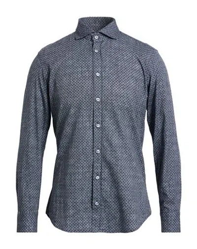 Bastoncino Man Shirt Midnight Blue Size 17 Cotton
