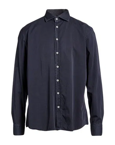 Bastoncino Man Shirt Midnight Blue Size 17 Cotton