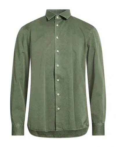 Bastoncino Man Shirt Military Green Size 16 ½ Cotton