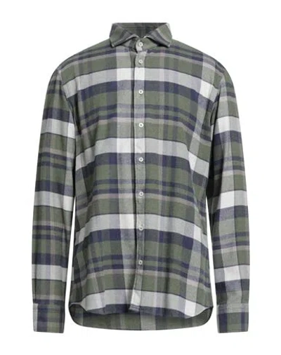 Bastoncino Man Shirt Military Green Size 17 Cotton In Multi