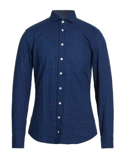 Bastoncino Man Shirt Navy Size 15 ¾ Cotton In Blue