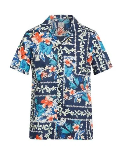 Bastoncino Man Shirt Navy Size 15 ¾ Cotton In Blue