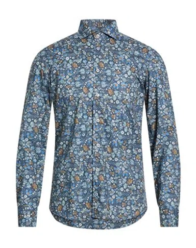 Bastoncino Man Shirt Navy Size 15 ½ Cotton In Blue