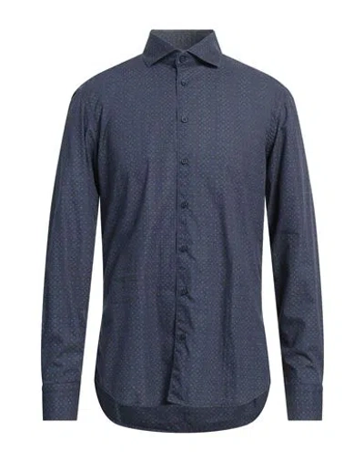 Bastoncino Man Shirt Navy Size 16 Cotton