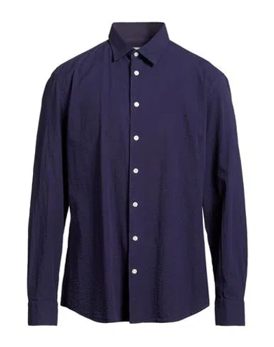 Bastoncino Man Shirt Navy Size 17 Cotton In Blue