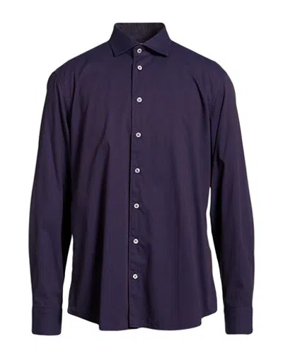 Bastoncino Man Shirt Navy Size 17 Cotton In Blue