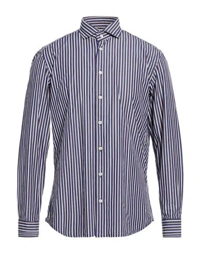 Bastoncino Man Shirt Navy Size 17 ½ Cotton In Blue