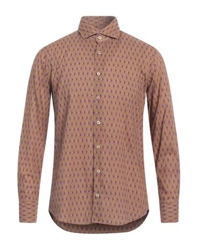 Bastoncino Man Shirt Ocher Size 15 ¾ Cotton In Brown
