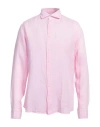 Bastoncino Man Shirt Pink Size 17 Linen