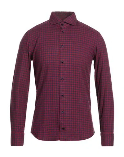 Bastoncino Man Shirt Red Size 16 ½ Cotton In Burgundy