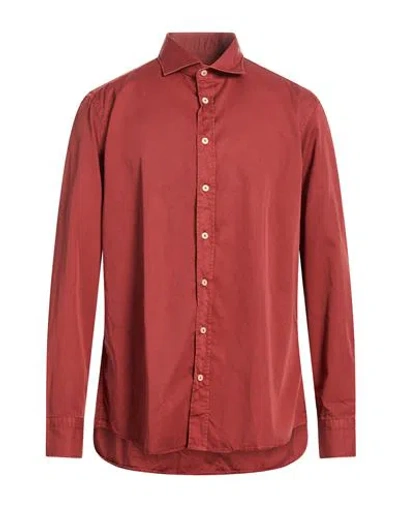 Bastoncino Man Shirt Rust Size 15 ¾ Cotton In Red